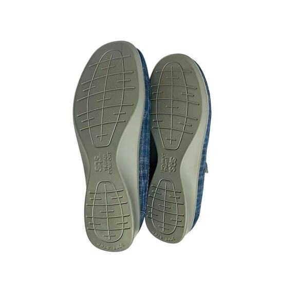 NWB! SAS Roamer T-Strap Comfort Loafer Blue Jay 10 WW/Double Wide